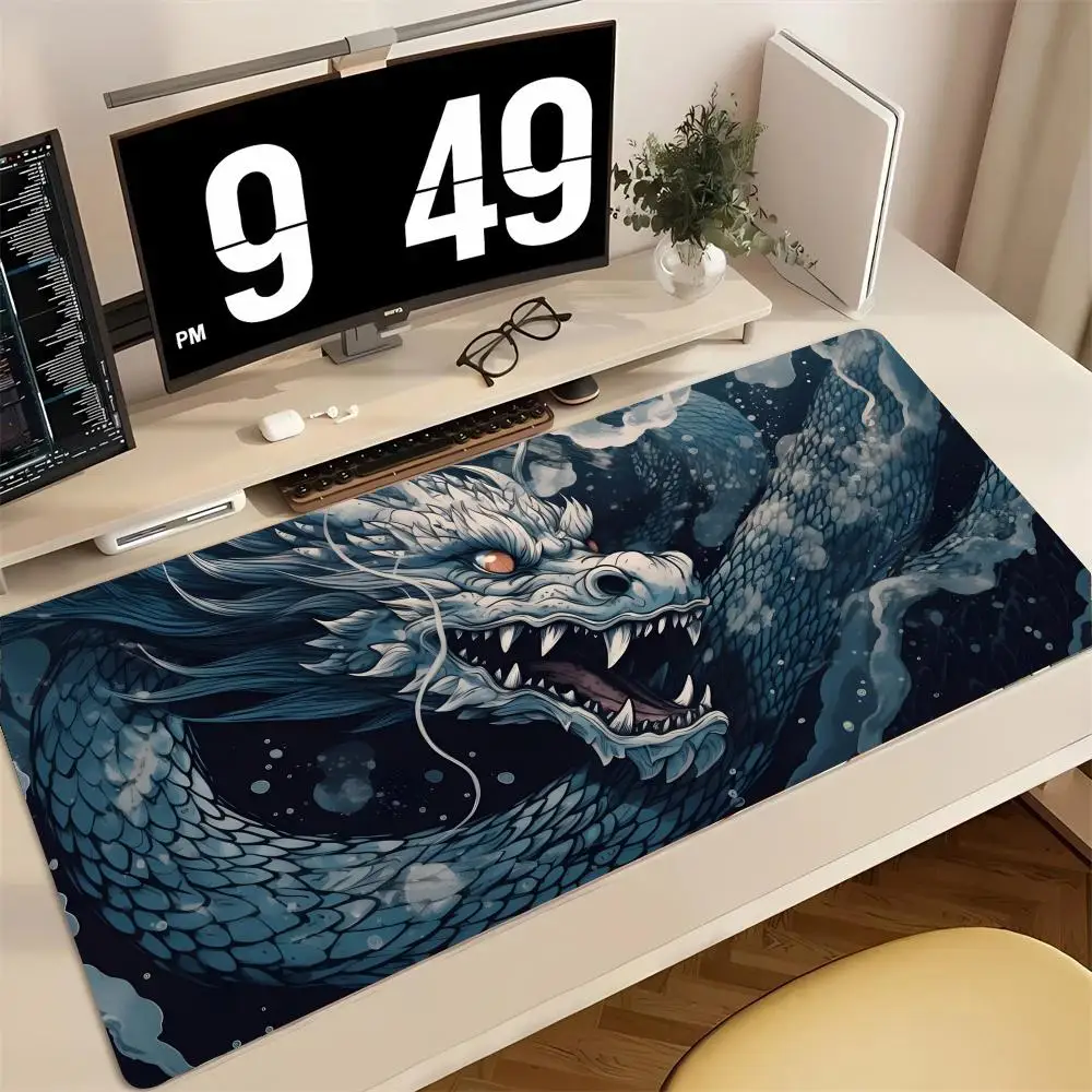 

Коврик для мыши с изображением дракона из японской мифологии, большой игровой коврик для мыши с защитой от скольжения, утолщенный коврик для компьютерной клавиатуры, настольный коврик