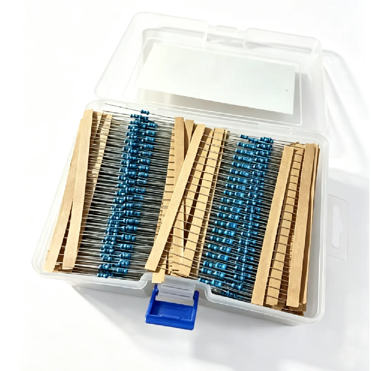 2600Pcs 130 Values Metal Film Resistor Kit 1% Tolerance 0.25W 1Ohm-3MOhm for Electronic DIY Prototyping