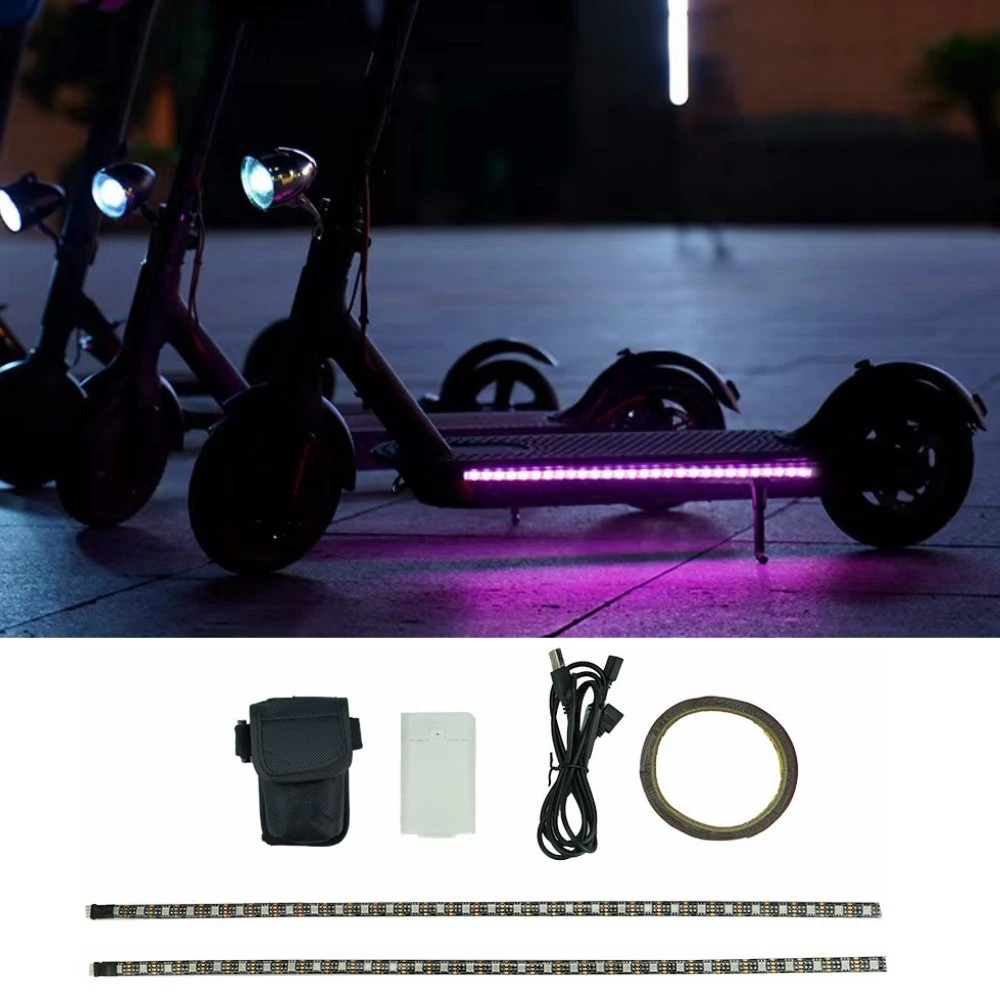 

LED Strip Flashlight Bar Lamp For Xiaomi M365 Electric Scooter Multiple Color Switching Skateboard Night Light Strip Waterproof