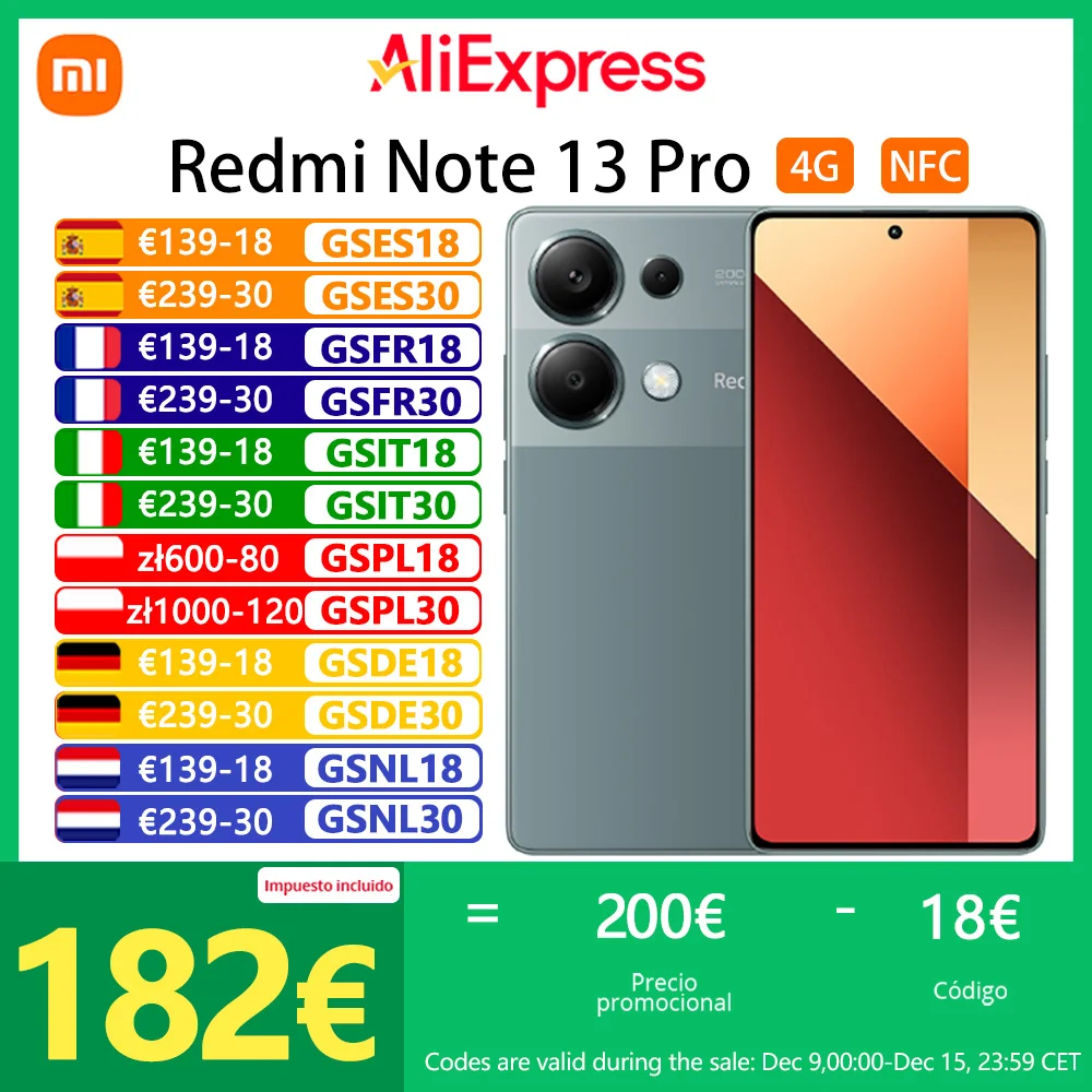 Xiaomi Redmi Note 13 Pro 4G smart phones NFC 120 Hz AMOLED FHD + screen 67 W 5000 mAh 200 MP camera global version