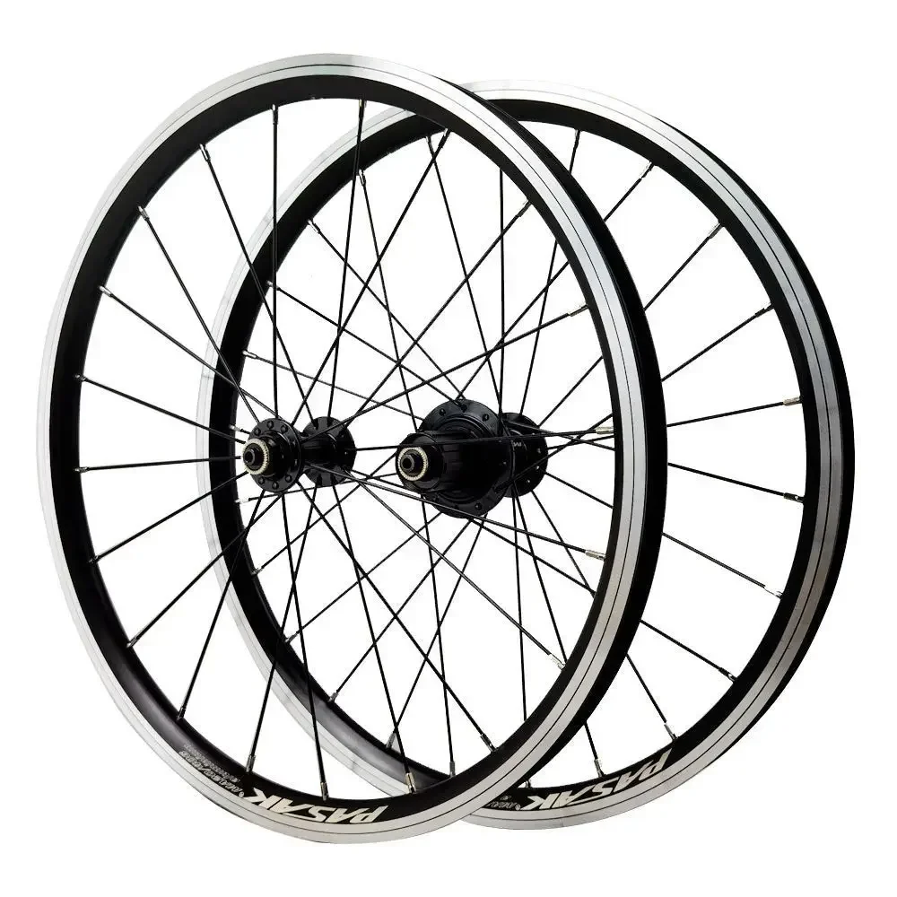 MTB Folding Bike Wheelset, 20 Inch, 406 451 Tire, 1 1/8 1 3/8 Rim Brake Wheel Set, 20H 24H Hubs, 74mm, 130mm, QR 9mm, 11 Speed