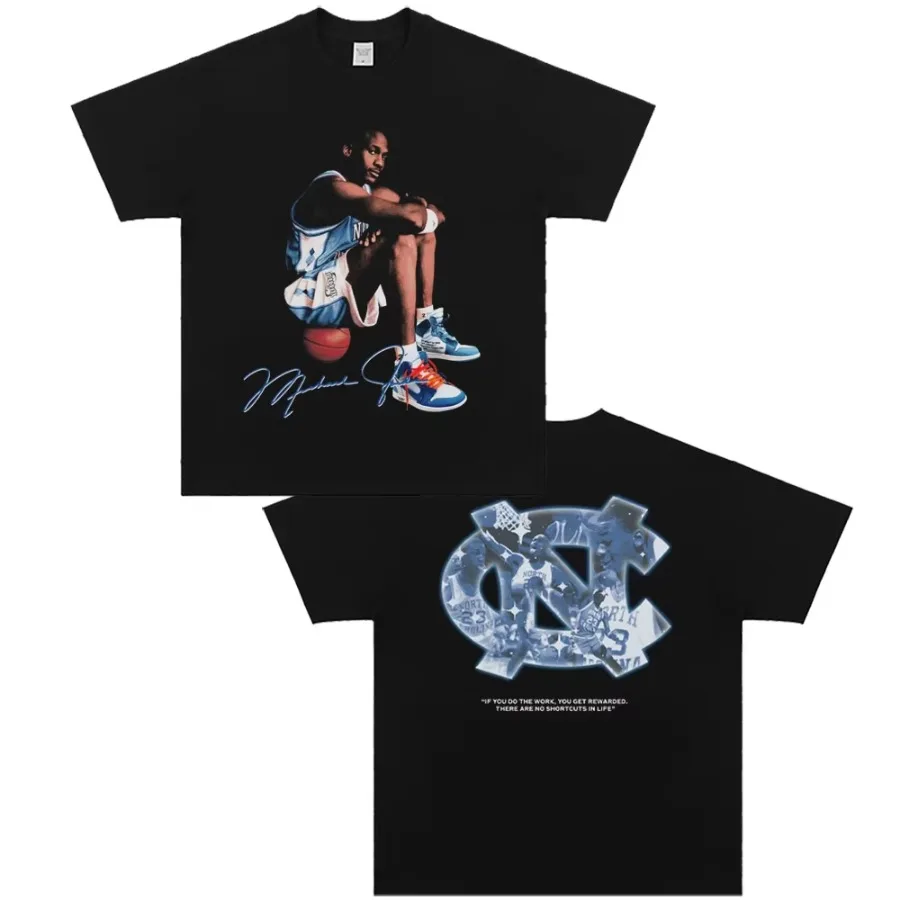 

2025 MJ basketball god breathable print retro high quality cotton men's essential trend T-shirt