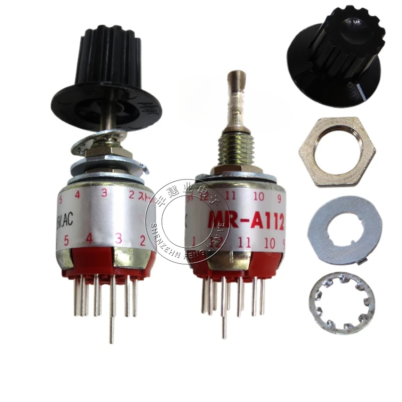 Japonia obrotowy przełącznik taśmowy NKK MR-A112 elektroniczne koło zamachowe MRA112 regulowana przekładnia 1 nóż 2-12 biegów