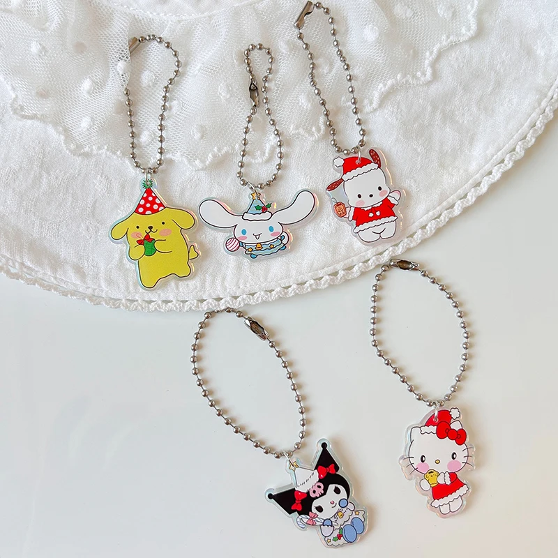 1PC Laser Christmas Acrylic Cute Cartoon Sanrio Charm Jewelry Accessories Necklace Bracelet Earring Pendant DIY Craft Supplies