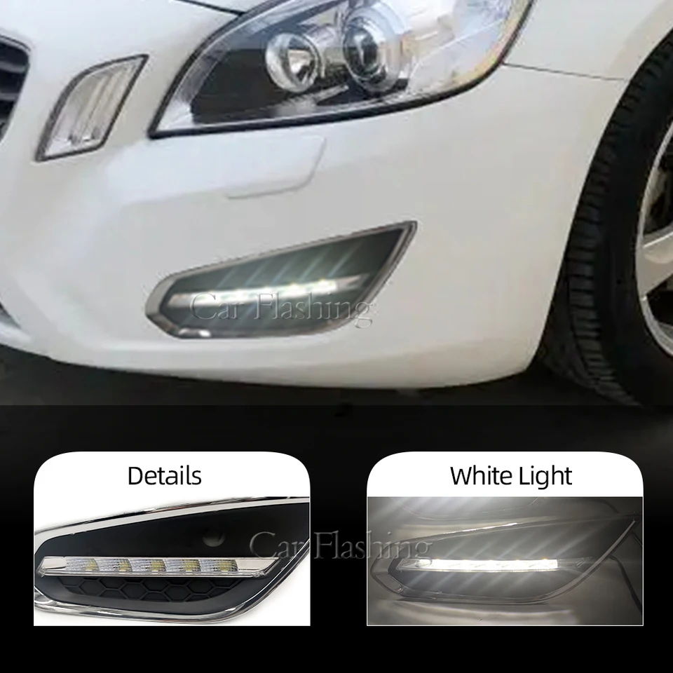 1ペア 車用DRL LEDデイタイムランニングライト デイライトフォグランプ
