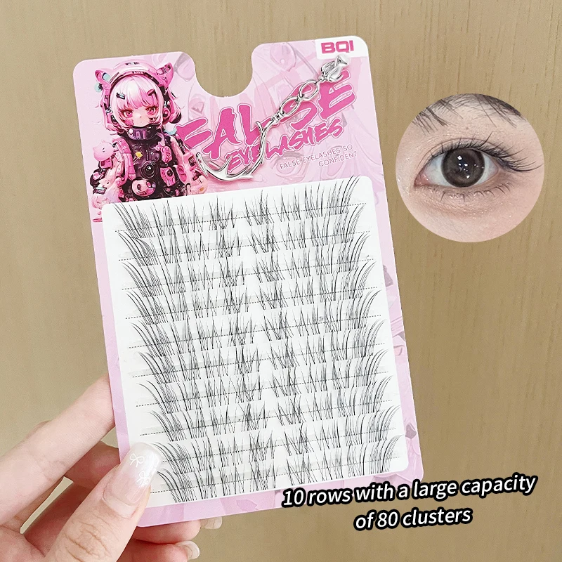 BQI 작은 사선 인조 속눈썹, 눈을 생기있게 커보이게 해주는 소녀스러운 매력, 한국 걸그룹 스타일, ea