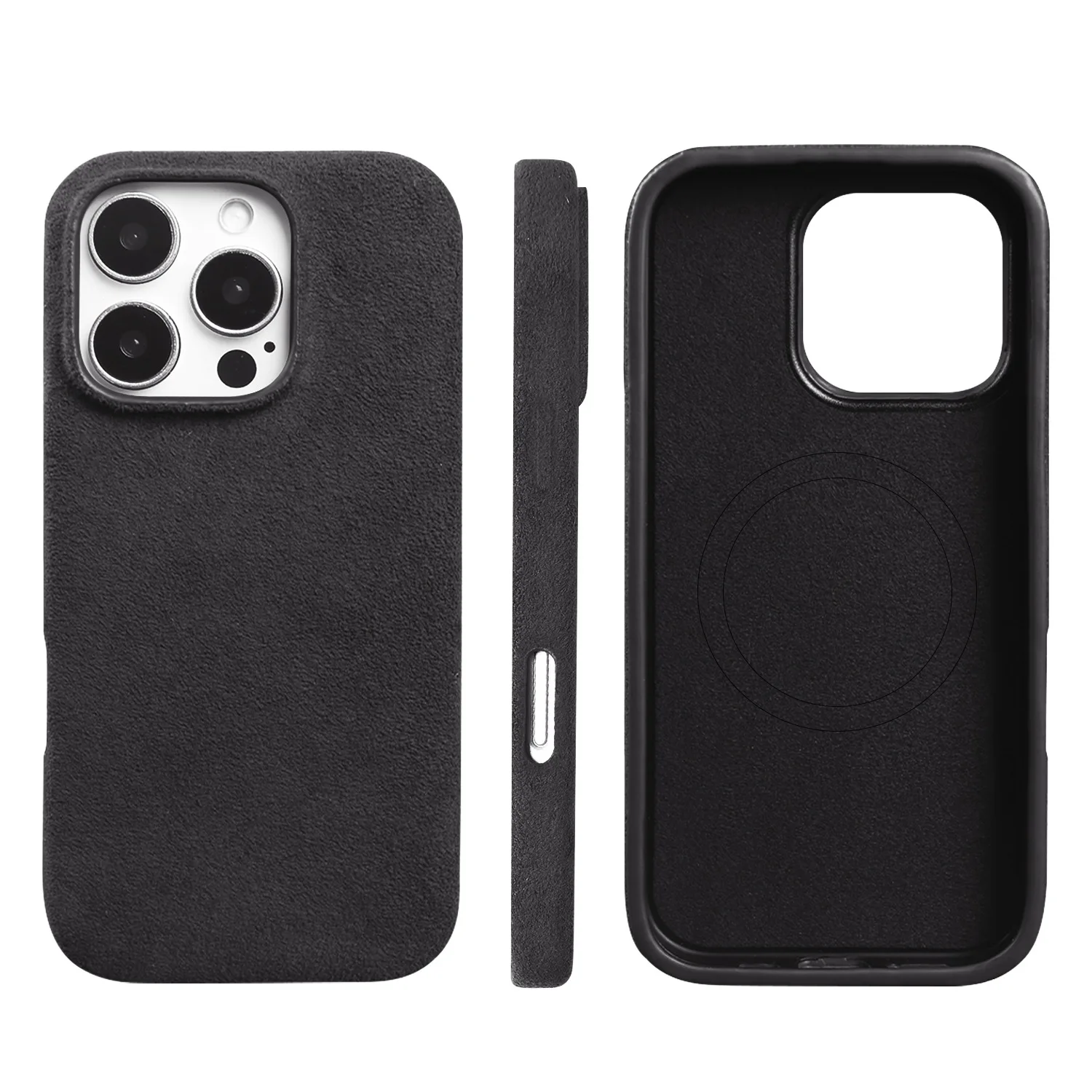 Volledige Dekking Magnetische Case Voor iPhone 16 Pro 17 15 14 13 12 voor ALCANTARA Magsafe Kunstleer Supercar Suede Telefoon cover