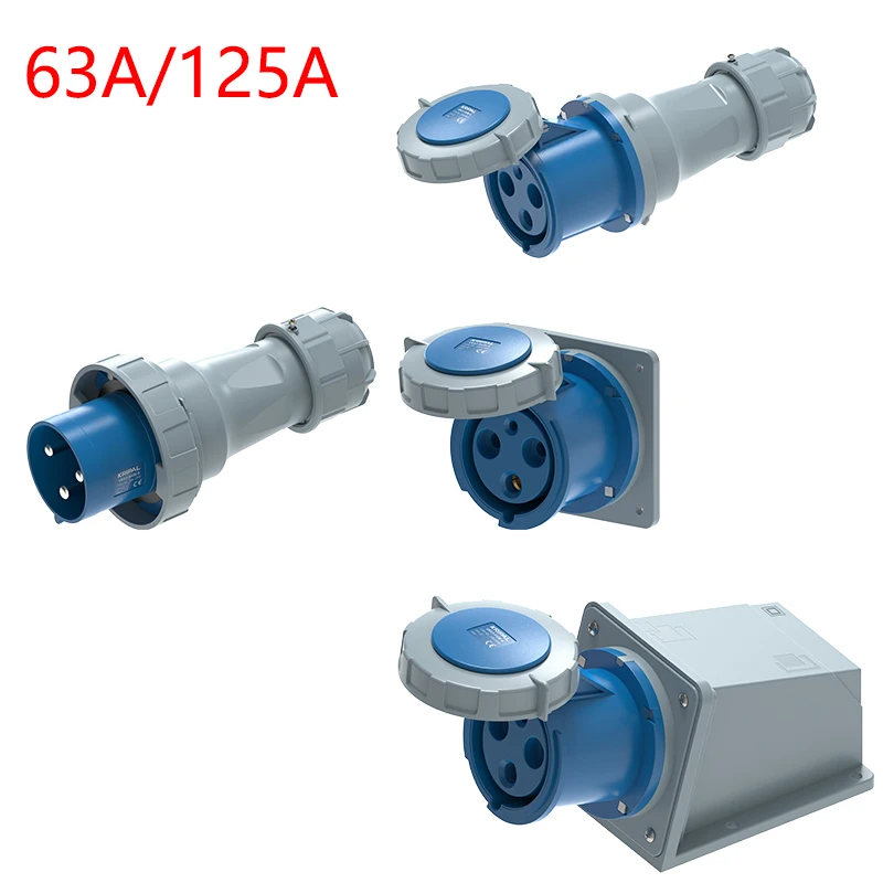 Kripal Industrial Plug and CEE Socket Male And Female Electrical Connector 3PIN 4PIN 5PIN 16A/32A Wall Mount Plug