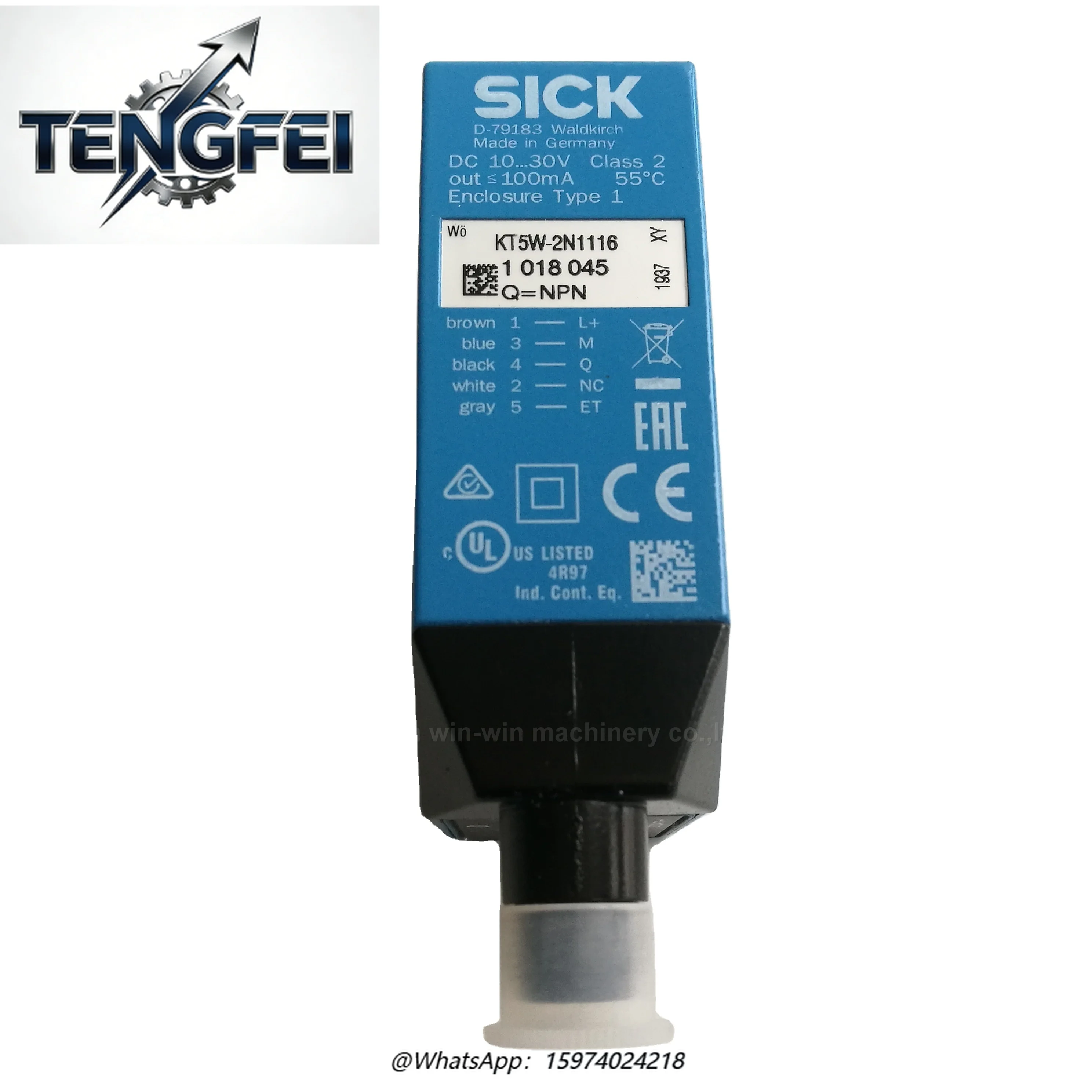 KT5W-2N1116 1018045 SICK Electrical Photocell Sensor Color Code Optical Ray Sensor with 2 Meters Wire