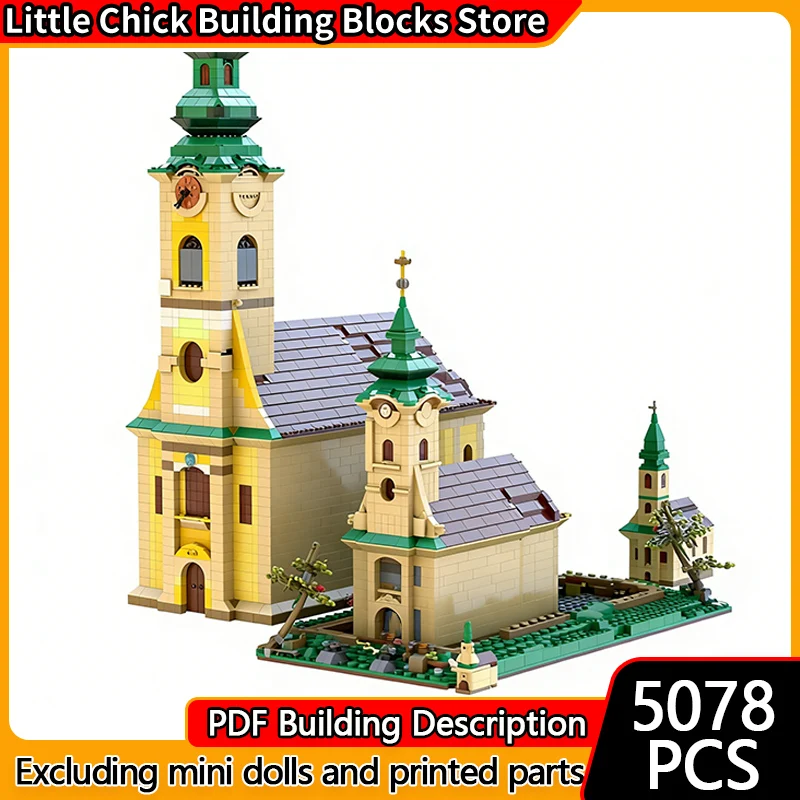 

Модель города, вид на улицу, MOC, строительные кирпичи, религиозные церковь, модульная технология, детские праздничные подарки, сборные игрушки, костюм