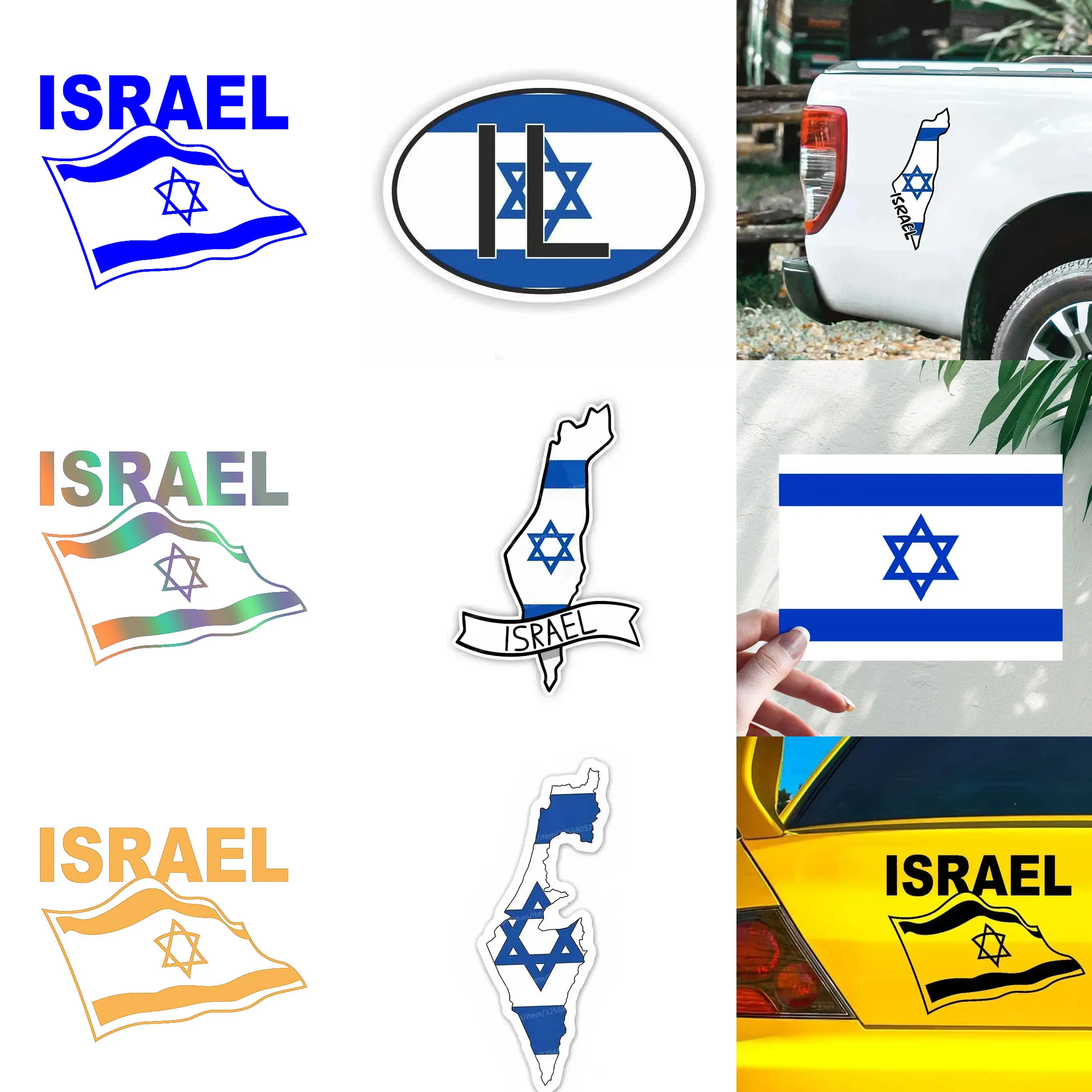 

Personality ISRAEL Flag Car Sticker Decal Waterproof Accessories Decor Pegatinas Para Coche Suitable for car and motorcycles
