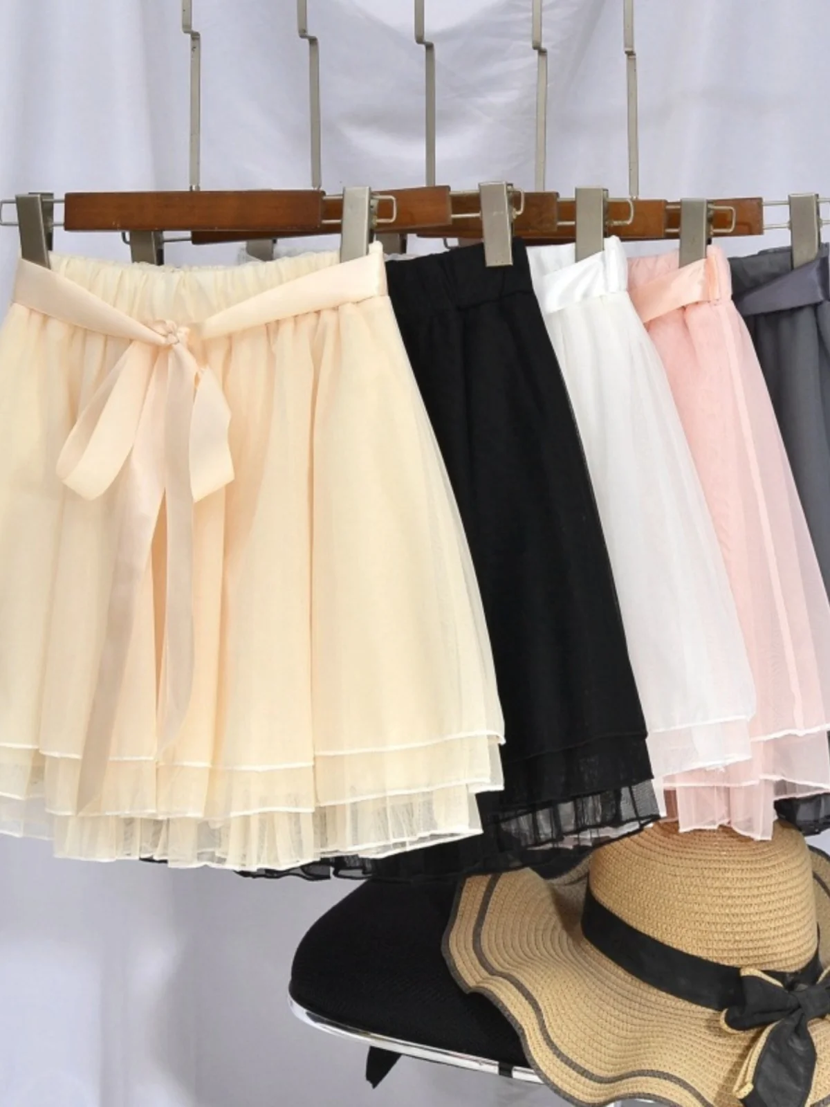 A-Line  Skirt Women's Summer New Sle Chiffon Se Pants Small Size Trendy f Skirt High Waist Sweet Fairy Skirt