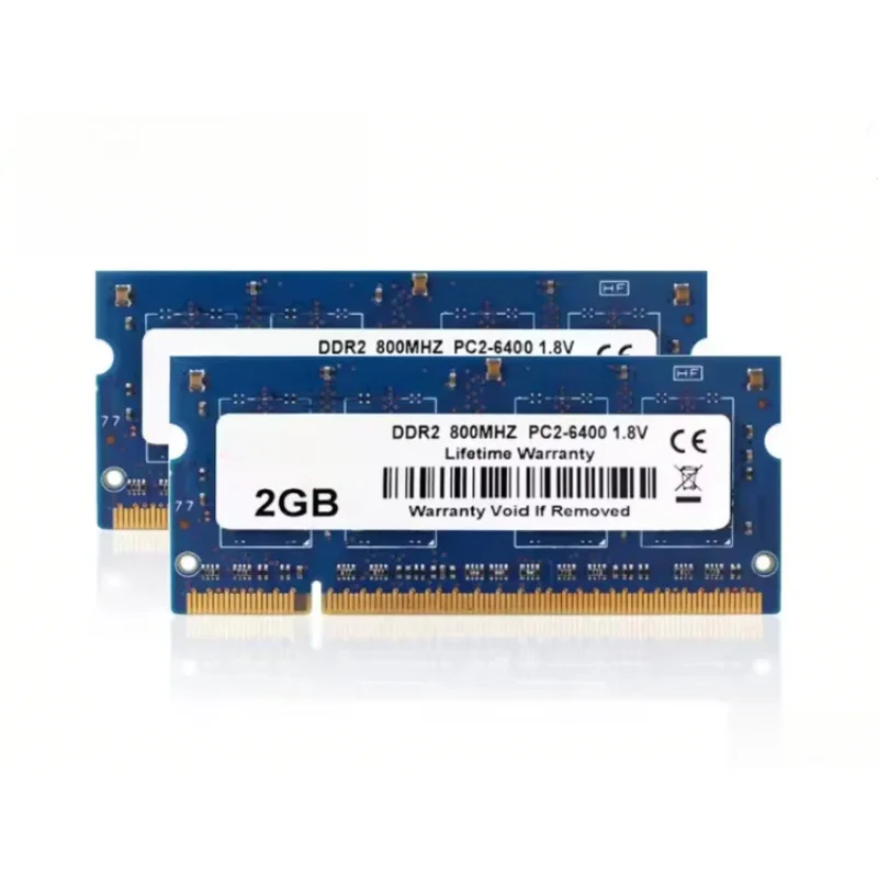 2GB PC2-6400S DDR2 800MHz SO-DIMM RAM 204Pin 1.8V Notebook Memory, Support Dual Channel, Pack of