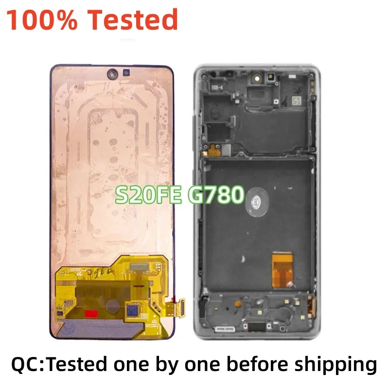 AMOLED LCD For Samsung Galaxy S20 FE G780, G780F with Burn Shadow, with Frame, Touch Screen Digitizer Assembly