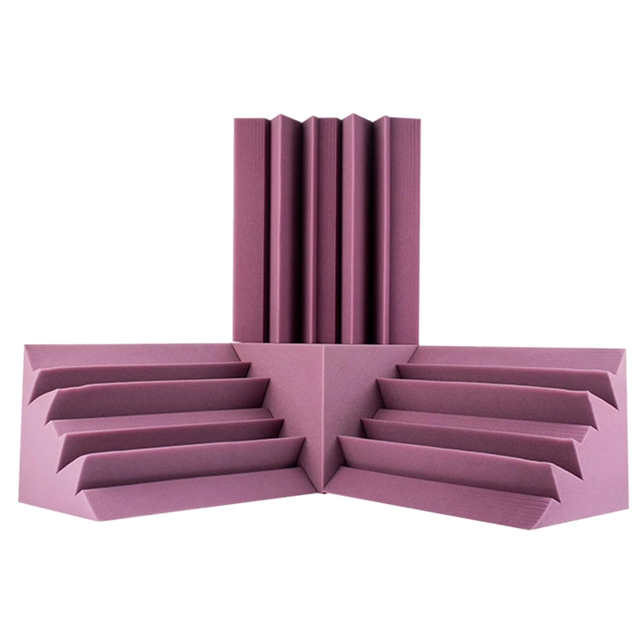 12Pcs Absorption Foam Home Theatre Corner Sound Insulation Cotton Acoustic Foam Tiles Panels,Purple