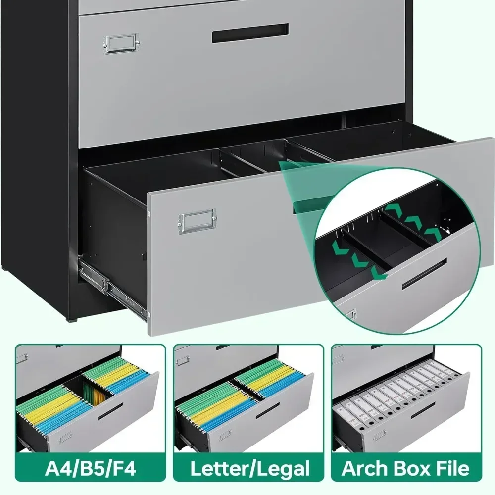 

Hot sales4 Drawer Lateral Metal Filing Cabinet with Lock-File Cabines-Organization Storage Cabinets for Home Office-Hanging Lett