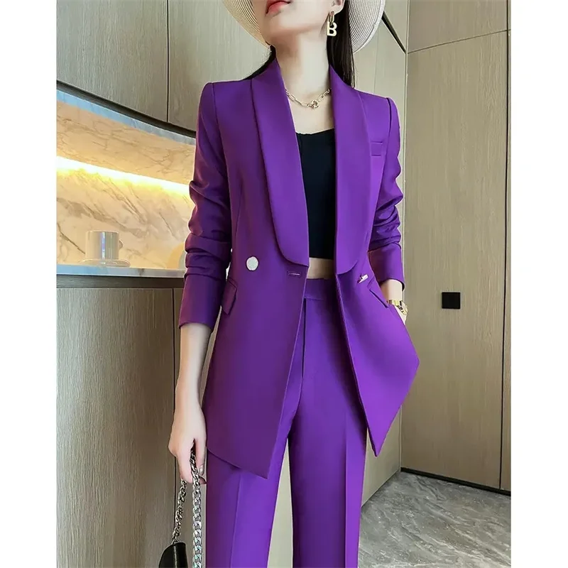 2025 Blazer High Quality Office Ladies Pant Suit Women Business Work Wear Blazer Jacket Trouser Formal 2 Pi