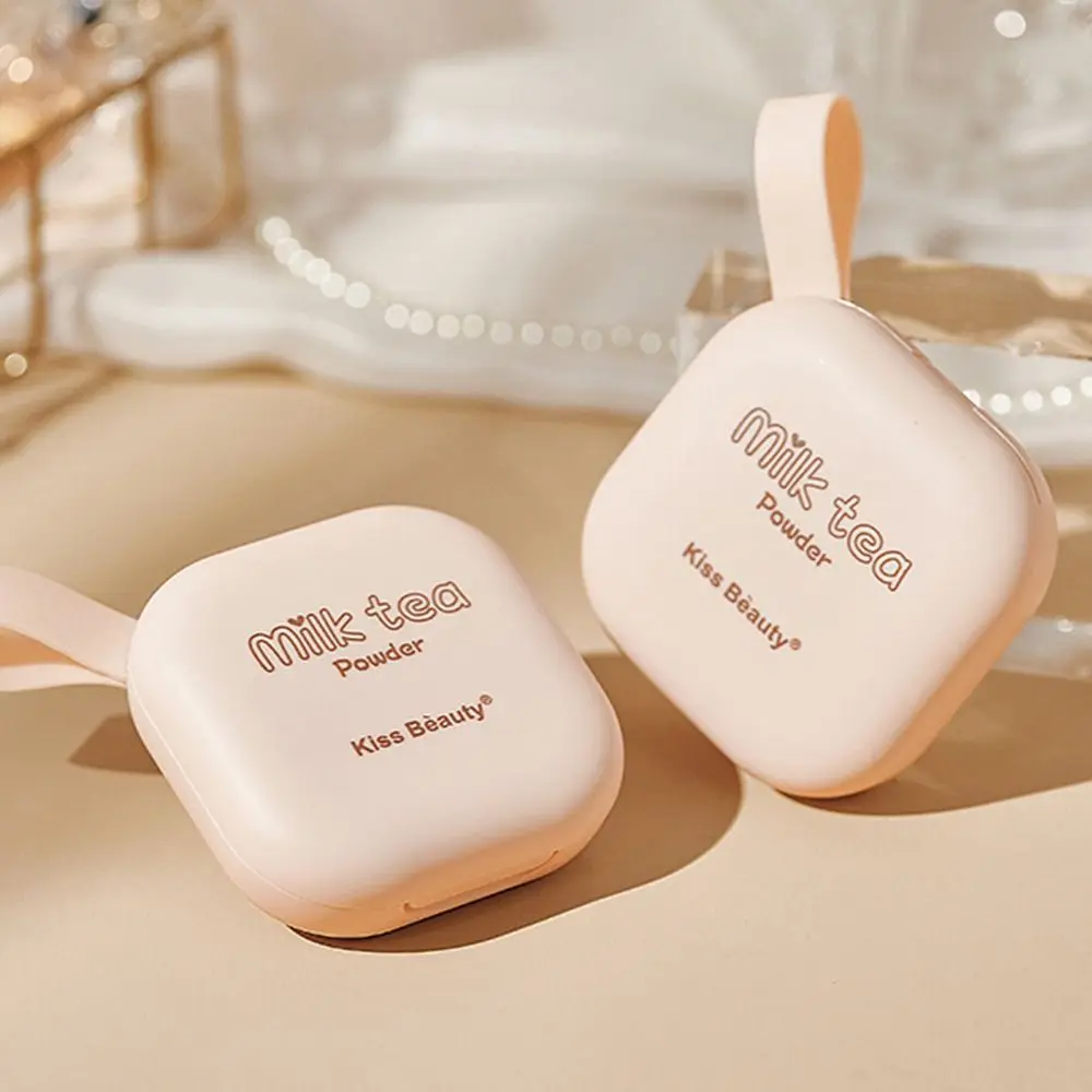 Sweatproof Oil Control Loose Powder Waterproof High Coverage Pressed Powder Long-lasting Lightweight Compact Powder Girl