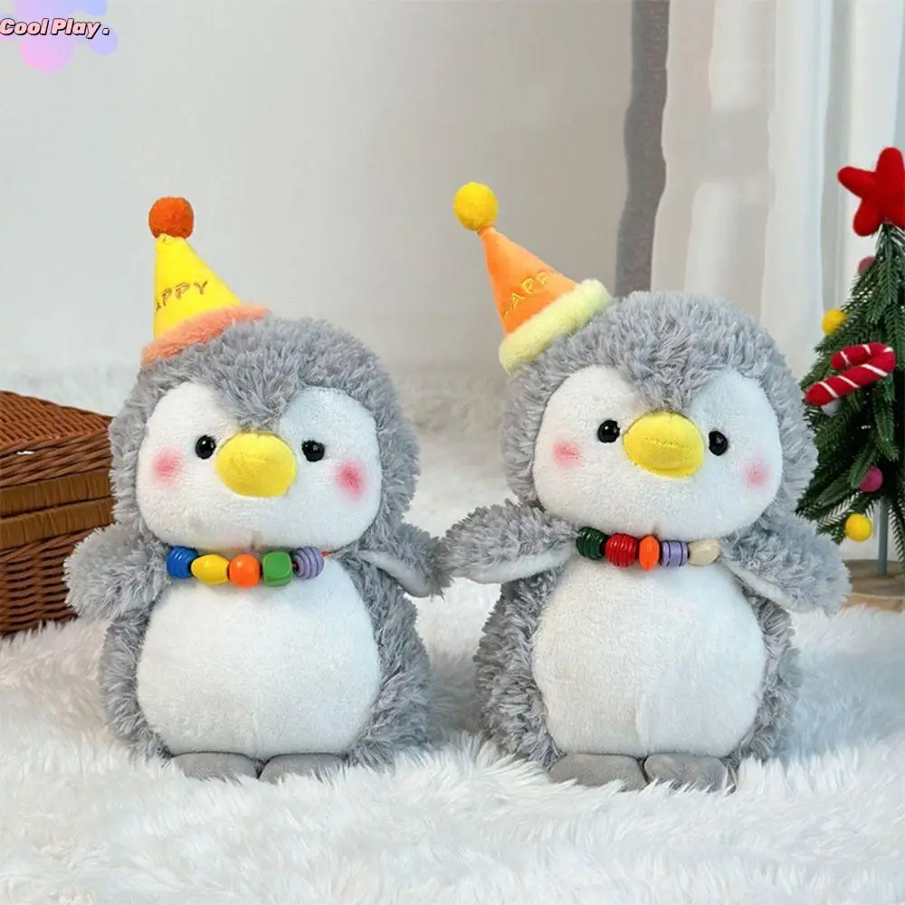 

Wear Hat Plush Hat Penguin Toy Soft Fluffy Birthday Penguin Plush Doll Collection Simulation Birthday Hat Animal Kids Doll