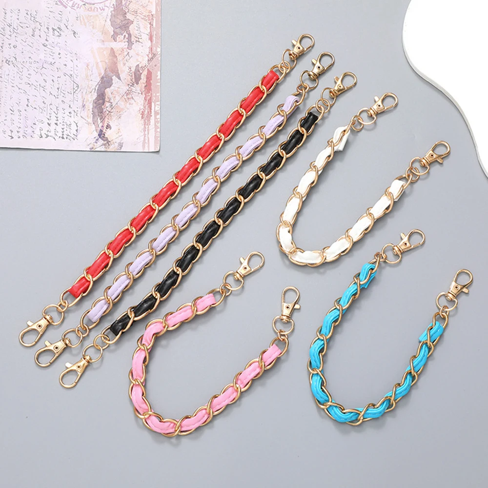 High Quality Woman Bag Chain Shoulder Bag Strap With Leather And Metal Replacement Detachable Handbag Chains DIY Bag Accessories