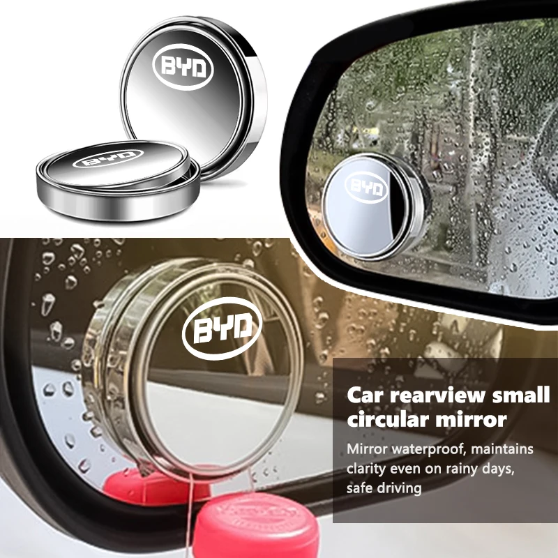 Car Rearview Mirror Blind Spot Wide Angle Small Circular Mirror For BYD Qin Plusdmi Atto 3 Han EV Dolphin Max F0 G3 I3 Ea1