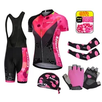 Traje de bicicleta de montaña para mujer, traje de equipo de bicicleta, ropa de camiseta de ciclismo MTB, juego de almohadillas de gel 3D, verano