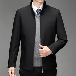 Chaqueta de plumón con cuello levantado para hombre, chaqueta informal de negocios, invierno, 2024