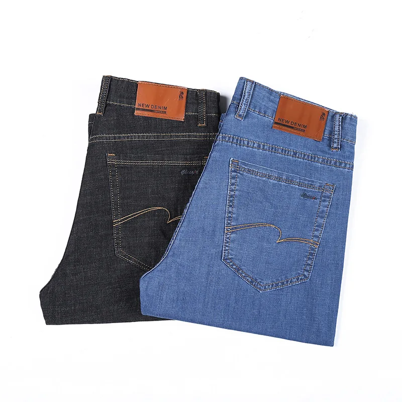 

Мужские летние тонкие свободные прямые брюки из ледяного шелка среднего размера, эластичные эластичные брюки для лошадей, четыре сезона, можно носить для взрослых джентльменов