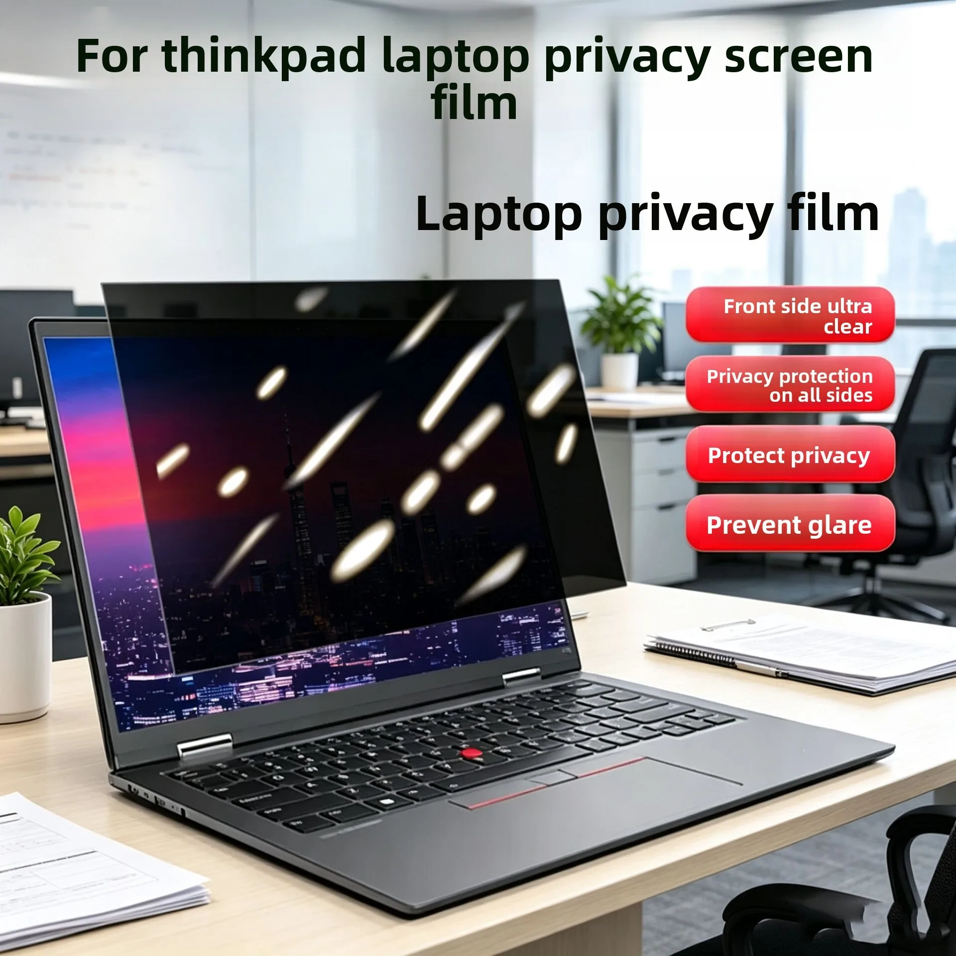 for ThinkPad X13 L14 E14 T14s Gen 8/ 7 /6 Laptop Privacy Sticky Screen Film Anti-Spy Protective Film Anti-Peeping