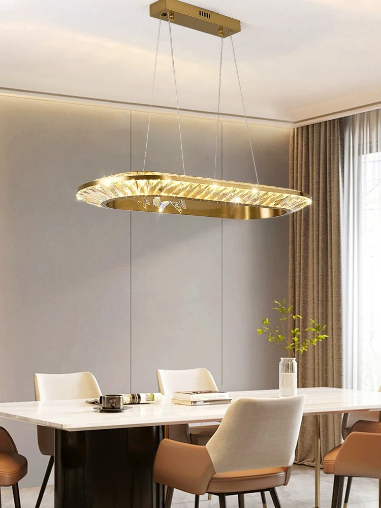 

BOSSEN Modern LED Crystal Chandelier for Villa Hotel Room Decoration, Flying Disc Ring Restaurant Ceiling Chandelier.