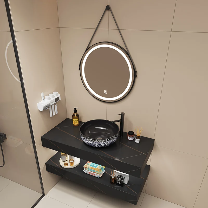 

Mirror Rock Bathroom Cabinet Washstand Counter Washbasin Bathroom Cabinet Combination Home Storage Banyo Dolabi Furniture