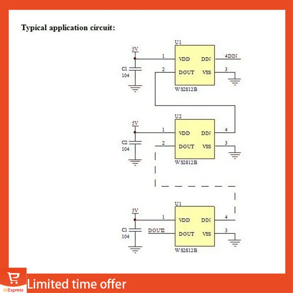 Fresco 500 pezzi WS2812B (4 pin) Chip LED 5050 RGB SMD Versione bianca WS2812 Pixel digitali indirizzabili individualmente DC5V