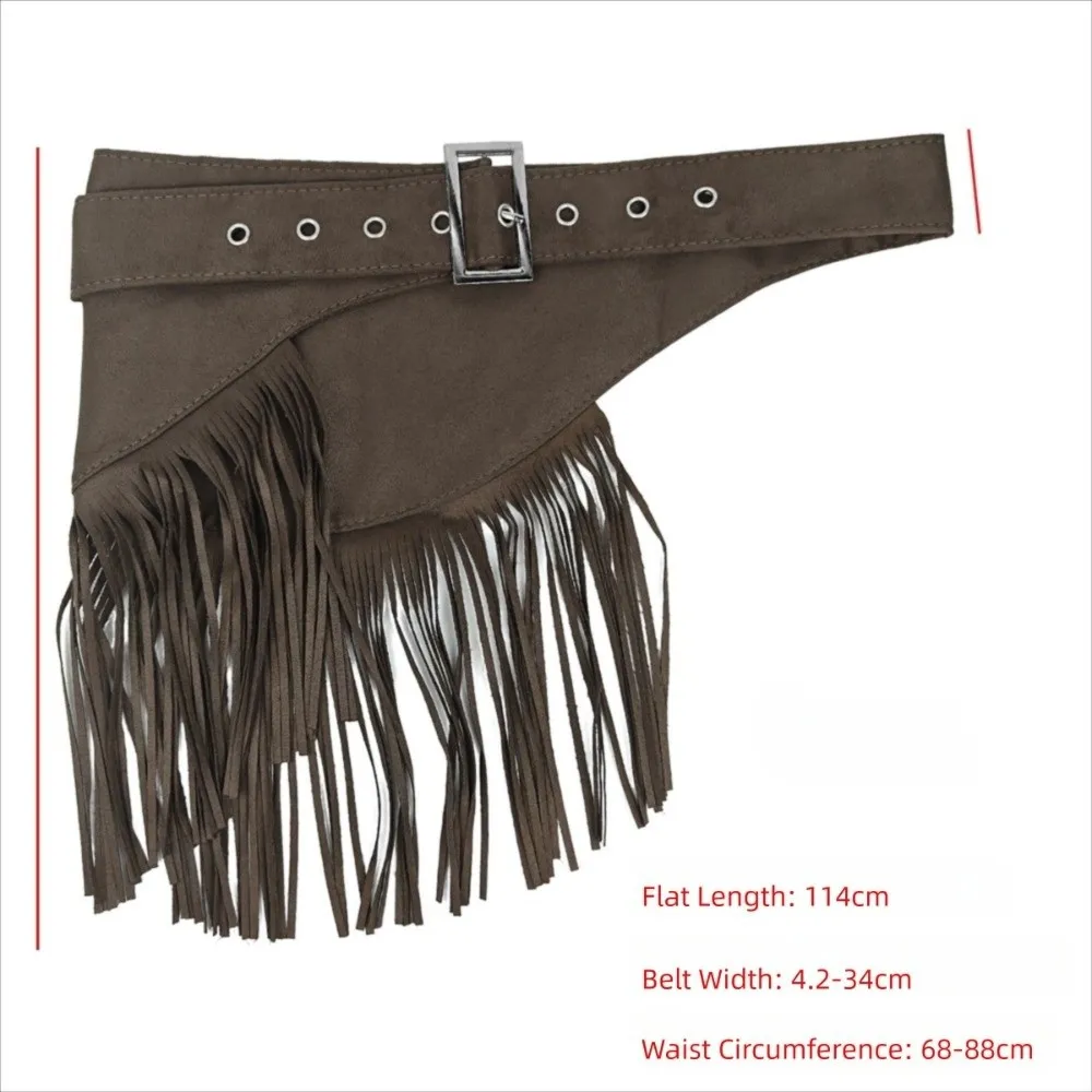 حزام خصر عتيق متعدد الاستخدامات بلون سادة على طراز رعاة البقر وحزام خصر مثلث للنساء