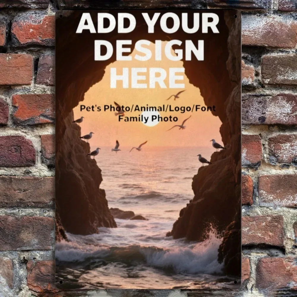 CIFbuy Customizable Multi‑Pattern Wrought Iron Wall Plaque 8x12in 1Pack DIY Custom‑Photo‑Text Home Office Cafe Bar Decor Gift