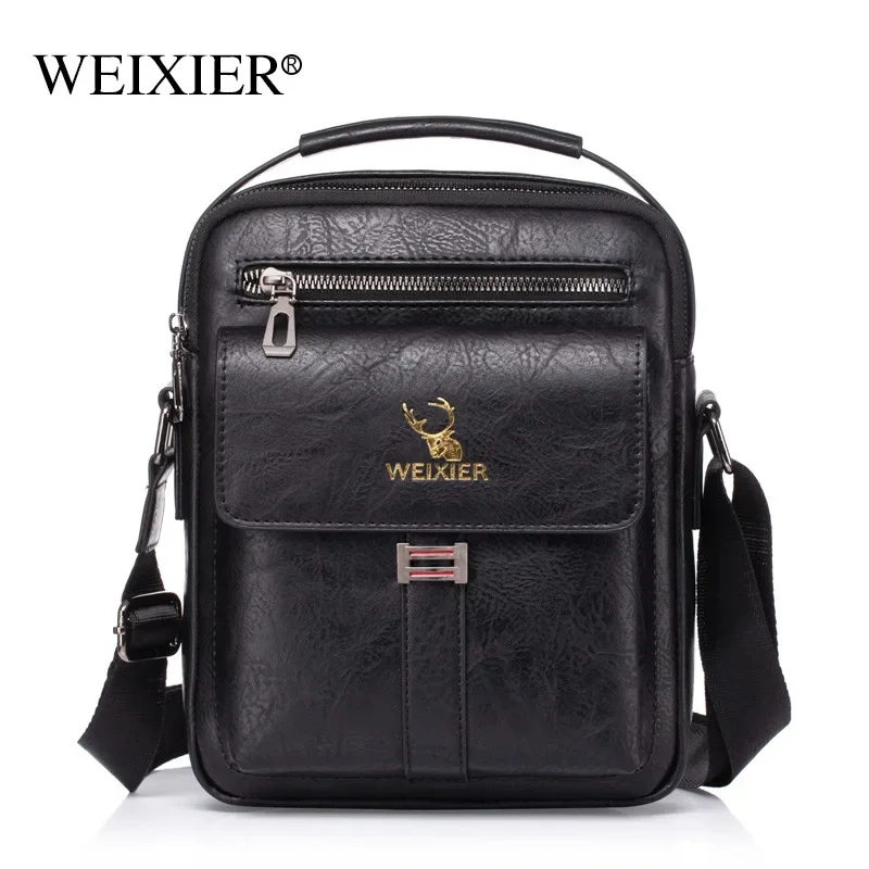 WEIXIER Men Shoulder Bag Fashion Men\'s Crossbody Bag Multi-function Man Casual Zipper Handbag Capacity Bags For Male mochila sac