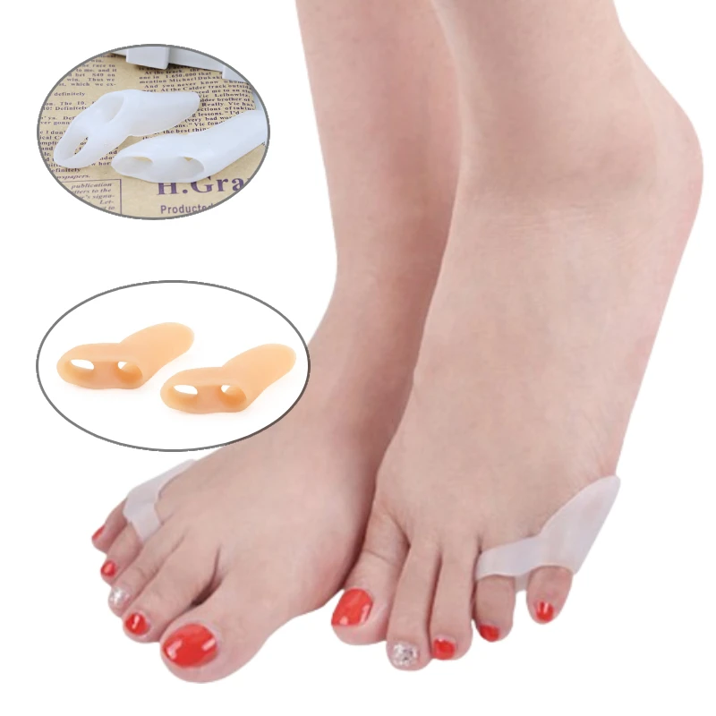 

2pieces=1pair Hammer Toe Silicone Foot Care Splitter Corrector Separator Overlapping Orthopedic Corns Blisters Pain Relief