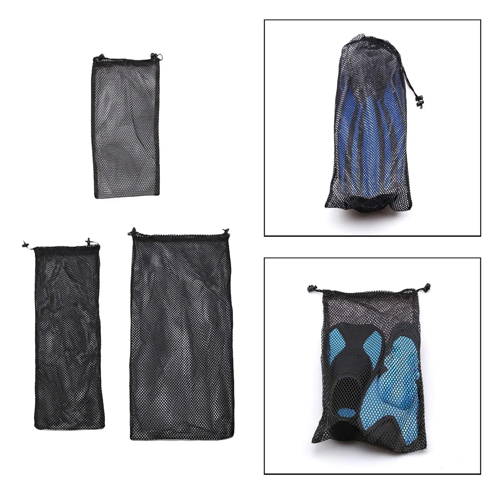 

Portable Mesh Diving Gear Bag Lightweight Storage Pouch Quick Drying for Beach Swimming Equipment