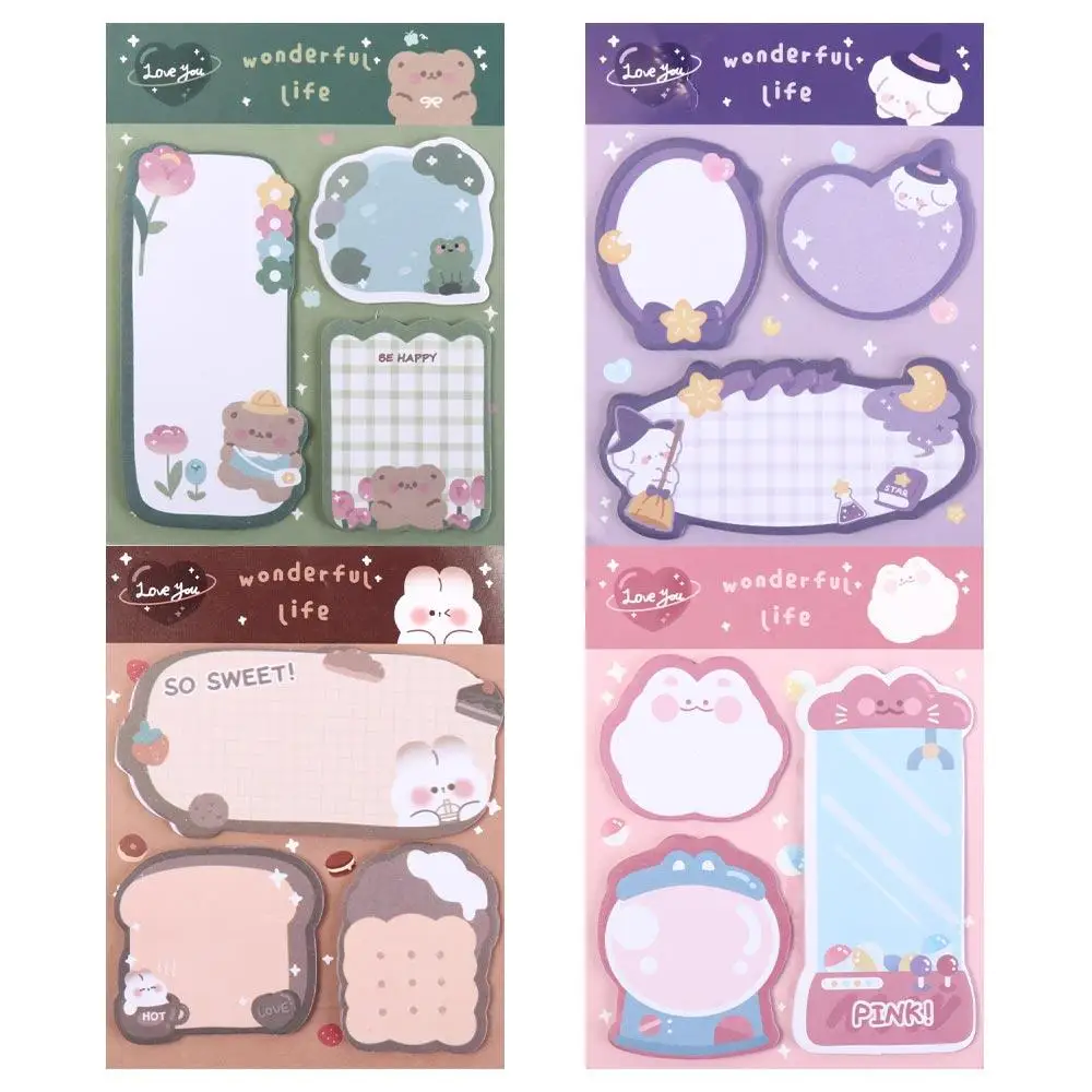 Notebook Bear Cartoon Sticky Notes Rabbit Cartoon Bear Sticky Notes To Do List Kawaii Rabbit Sticky Notes Kids Gift