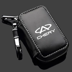 Fashion Leather Key Bag Universal Key Case Car Keychain Key Wallet For Chery Tiggo 3/5x/8/E3E5 Arrizo 3/5/GX/7e Fengyun 2A3