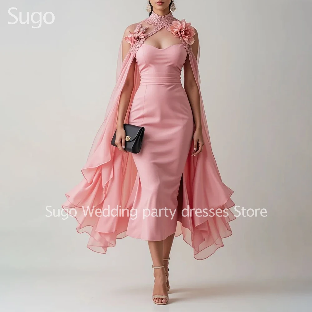

Customized New In Elegant Pink Evening Dresses for Special Occasions Handmade Flowers Chiffon Women Gala Prom Party Gowns 2025