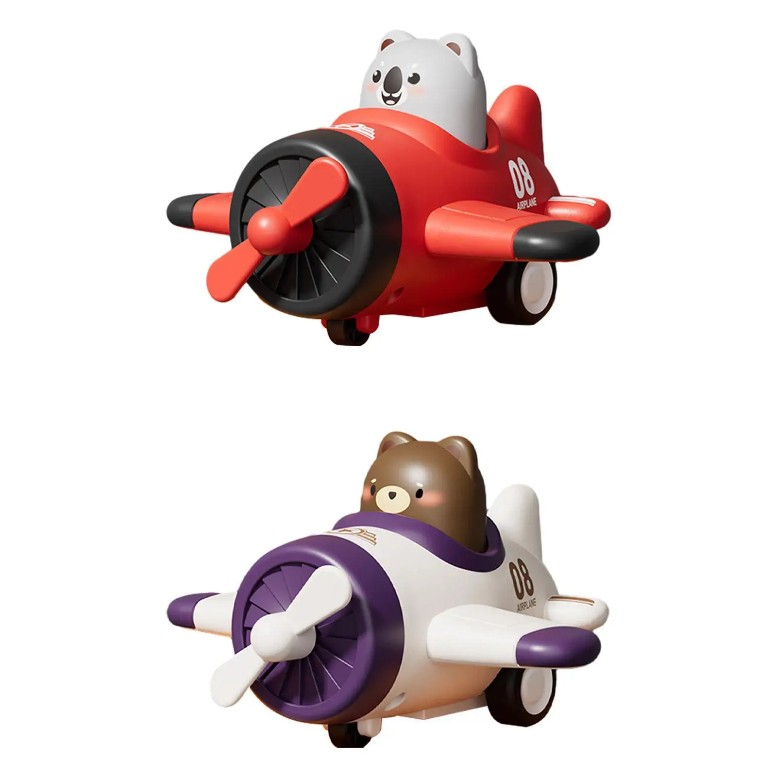 Press Type Airplane Baby Vehicle Play Baby Toy Plane Toy Press and Go Car Toy for Kids Boys Girls 1 2 3 Years Old Birthday Gifts