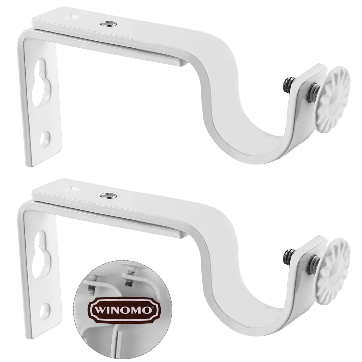 

Curtain Rod Bracket High Quality Iron Adjustable Mounting Brackets for 18 to 22mm Diameter Easy Install Window Decoration