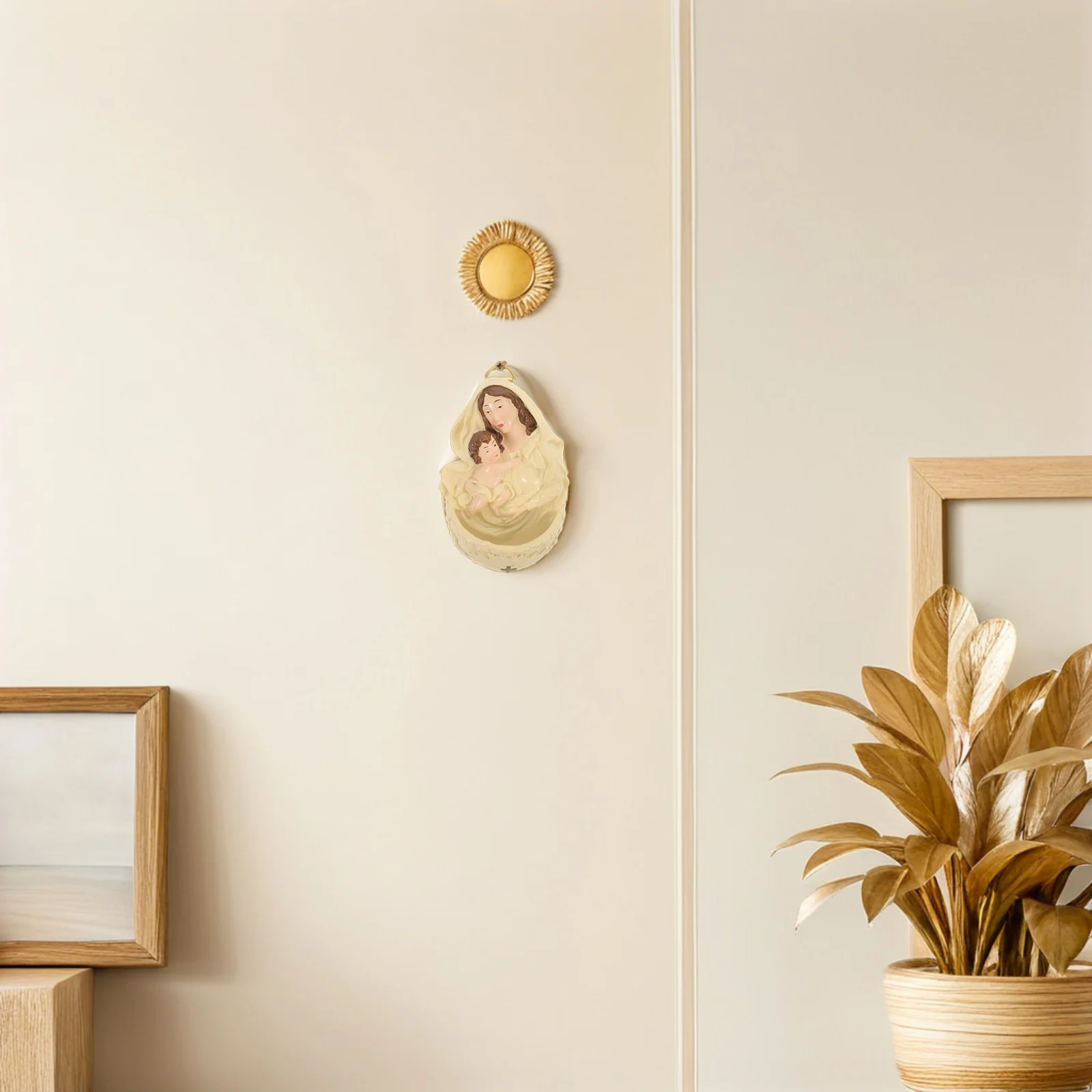 

Nativity Wall Hanging Decor Resin Crafted Manger Scene Ornament for Church Wall Decor Bedroom Entryway Chapel Spacesaving Design