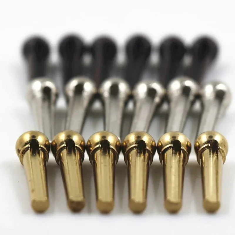 

6pcs Metal Acoustic Guitar Bridge Pins Guitar Strings Fixed Cone String Pins String Nails Brass