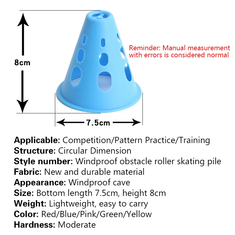 Cono de carretera de entrenamiento para marcar, 1 piezas, patinaje sobre ruedas, patines multifuncionales portátiles, bloques de carretera, accesorios de obstáculos de entrenamiento de fútbol