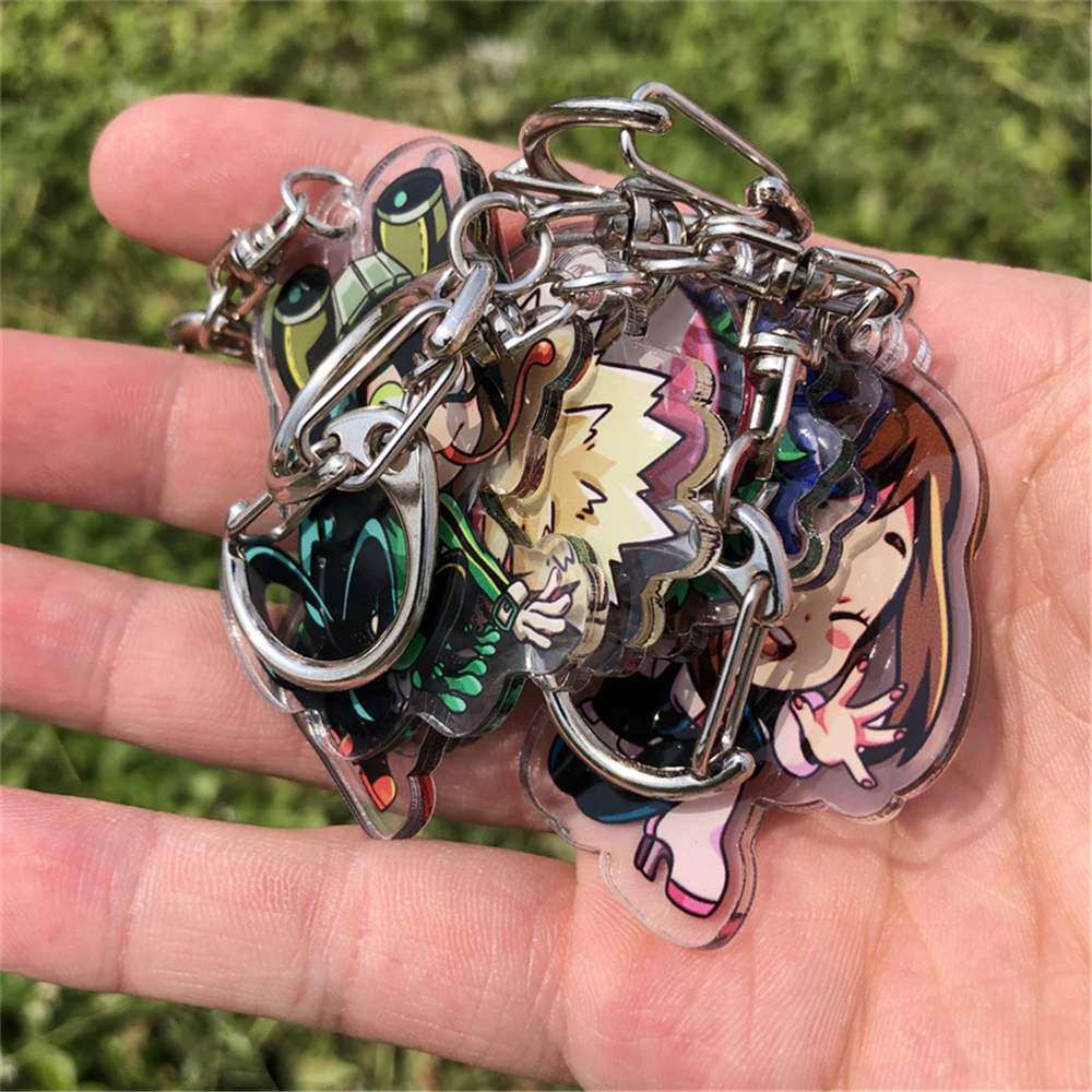 Anime Boku no hero academia Asui Tsuyu Midoriya Izuku OCHACO URARAKA Cosplay Acrylic Key Chain Keychain Pendant Accessories