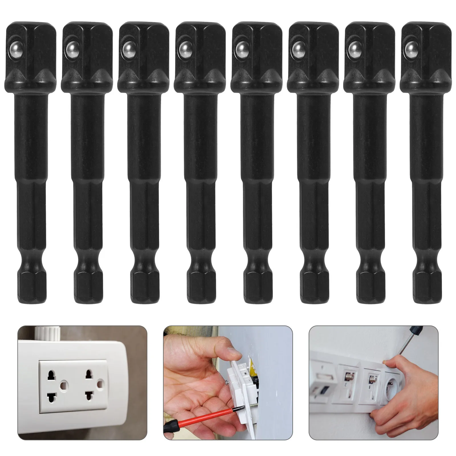 

1 set 1 Set 3/8 Inch Socket Adapter 10Mm Square To 6.3Mm Hex Shank For Impact Driver Drill Bit Tool Accessory 3/8 Impact Adapter