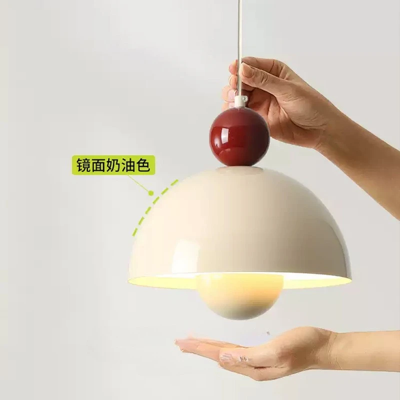 الفرنسية الحديد نصف دائرة زهرة برعم قلادة أضواء لامع كريم نمط مطعم غرفة المعيشة مقهى داخلي الثريا ديكور #3