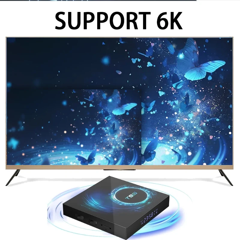 T95 Smart TV Box Android10 2.4G/5G Dual WIFI 6K HD Supports Multiple Video Formats Multimedia H616 Quadcore-Cortex-A53