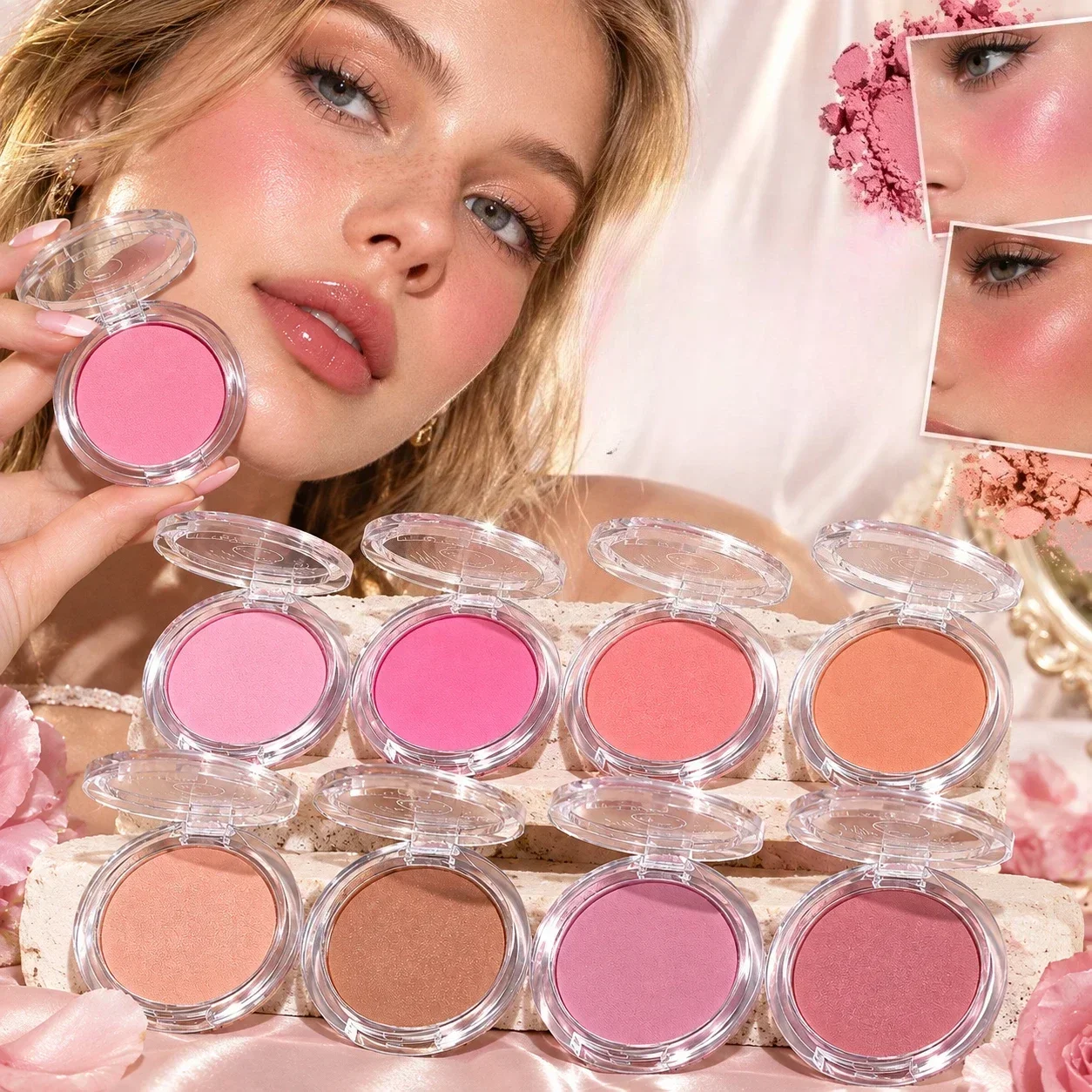 Fairy Dream Matte Blush - 8 color system, waterproof, brightening, long-lasting, natural brown, orange and pink tones